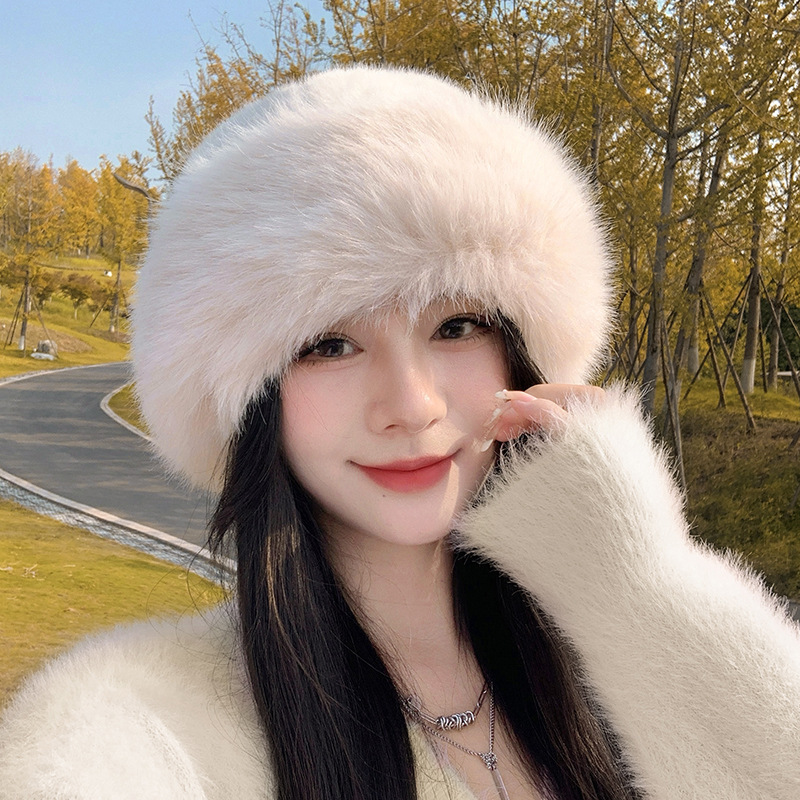 东北毛绒帽子女秋冬高级感大头围蒙古盆帽加绒加厚保暖防寒渔夫帽|undefined