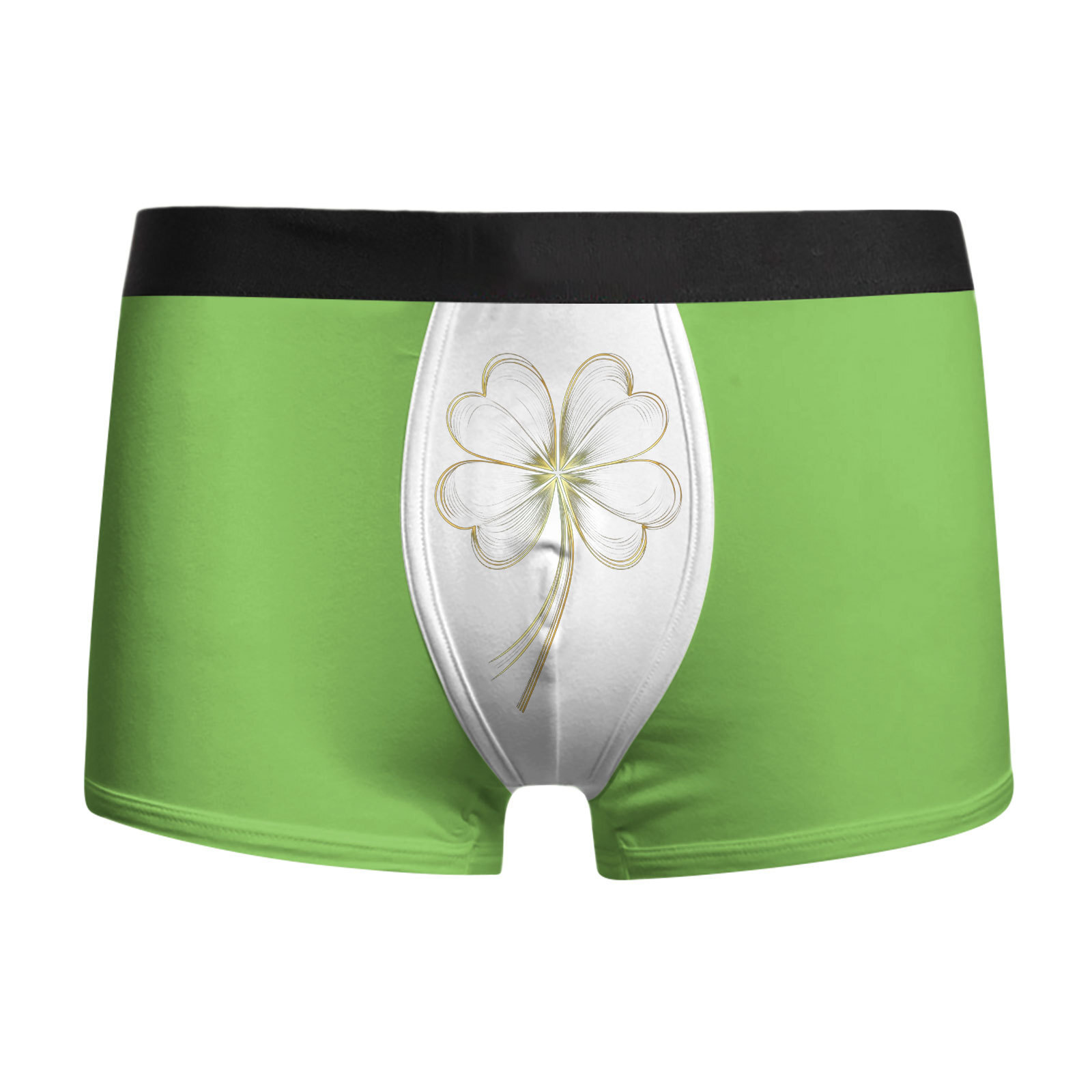 Ropa interior para hombres, ropa interior para hombres, calzoncillos bóxer transpirables baratos, pantalones cortos bóxer con estampado de trébol de cuatro hojas de vacaciones MP01