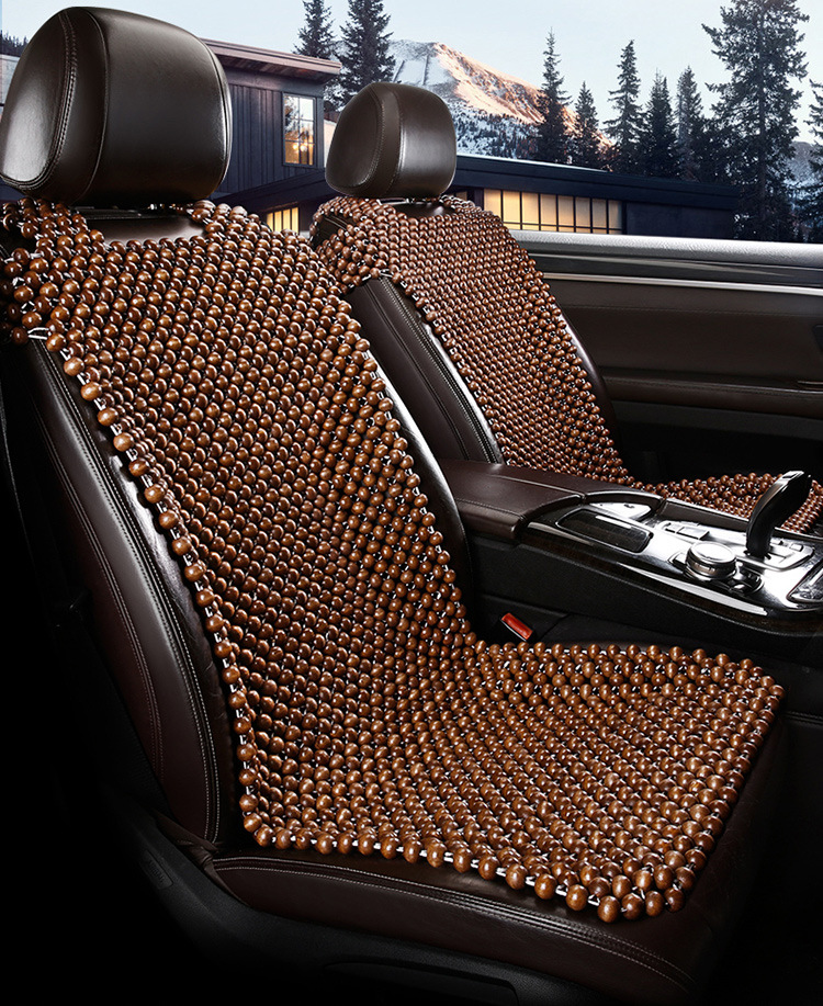 Wooden Bead Cooling Mat, Summer Car Seat Cushion, Single Seat, Main Driver's Seat Cushion, Breathable Summer Car Mat, Universal for Large Trucks