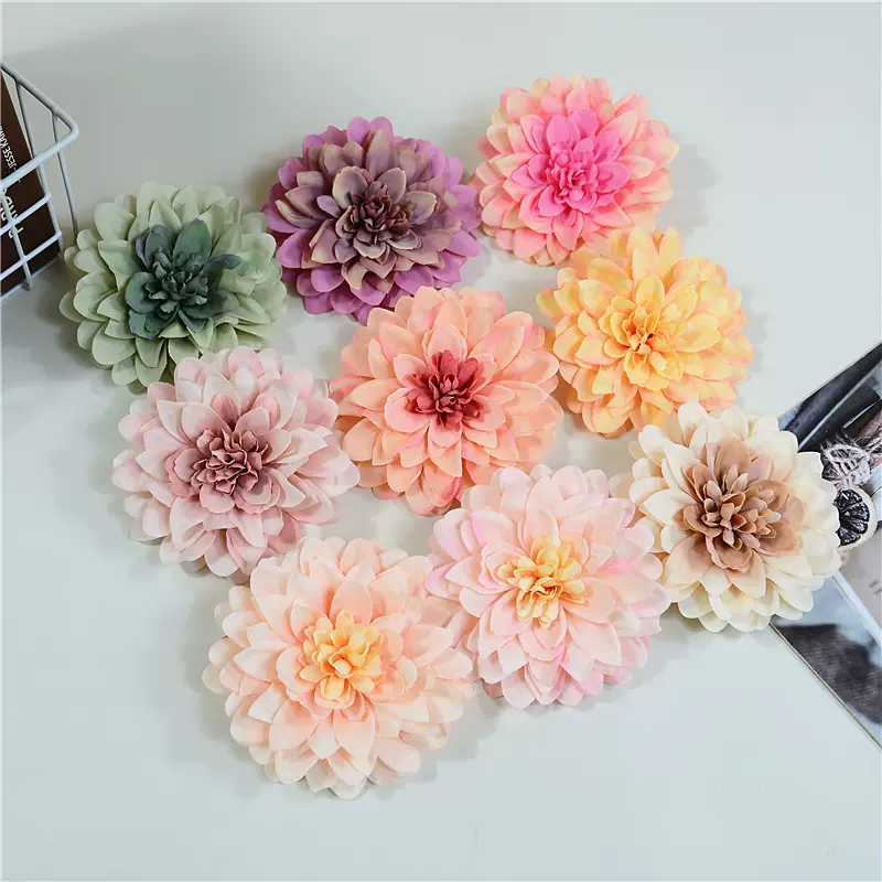 定制仿真油画大丽菊花朵 店面沙龙活动背景墙道具相册diy材料包