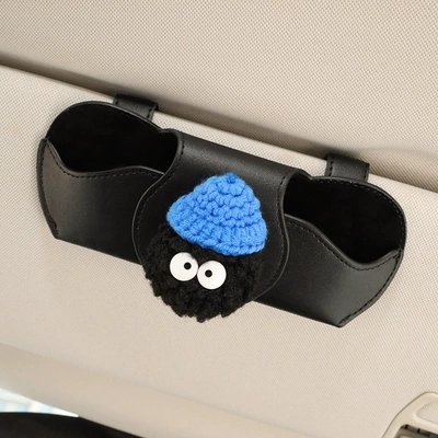 Little Briquette Sunglasses Clip Car | Car Glasses Clip/Bill Clip - blue-hat-coal-ball-magnetic-glasses-case-black