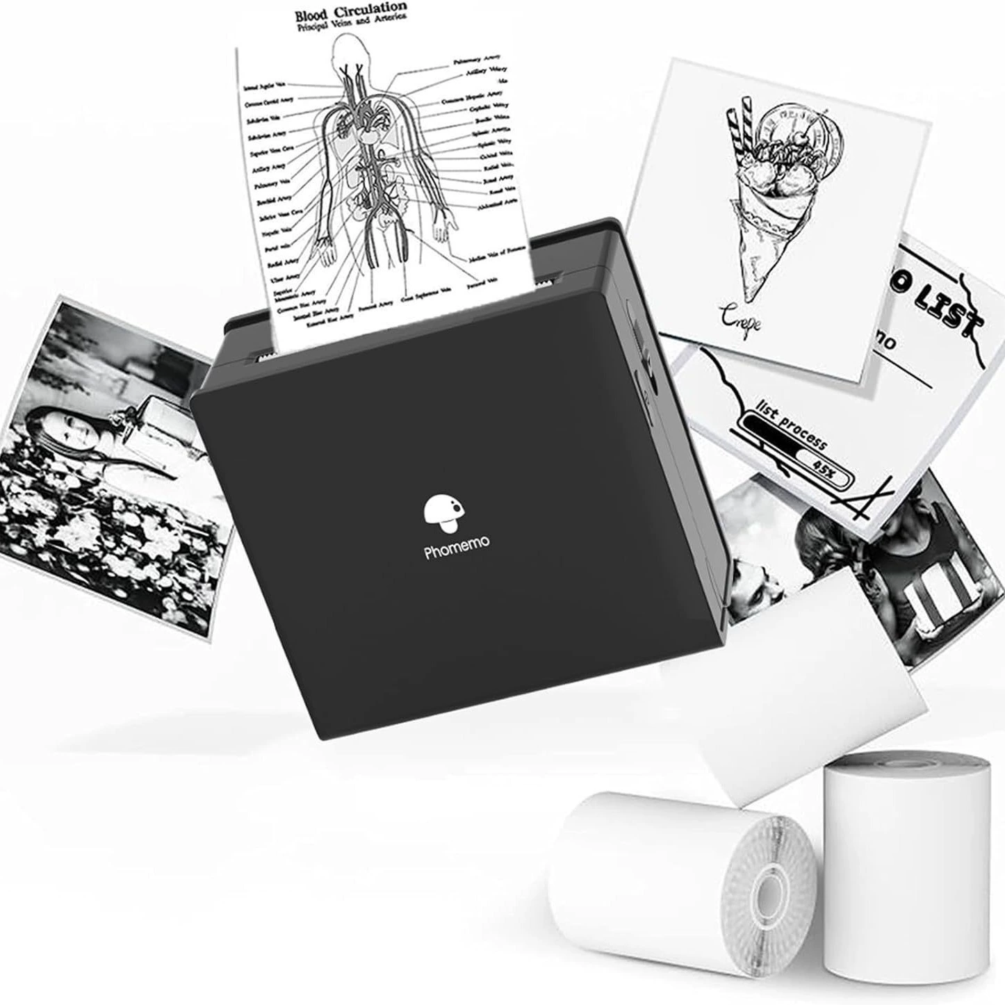 Small printer, mobile phone, photo, sticker, (Cross-border trading)