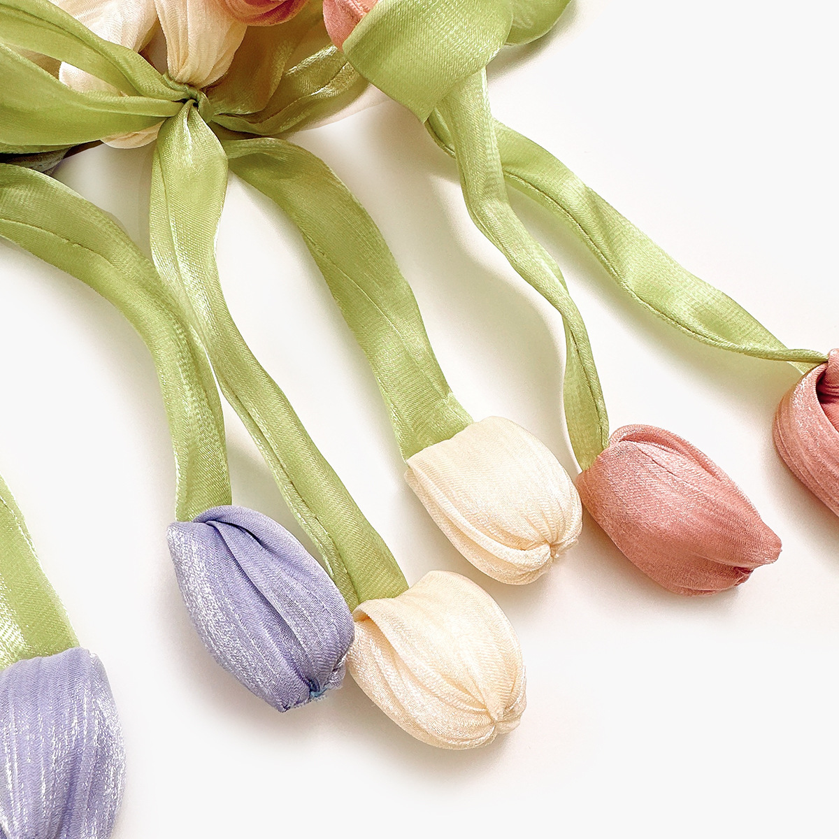 20g Weight Hair Tie Hair Accessories Type 1 Piece, 1 Set Quantity Holiday, Street Occasion Cloth Material tulips Pattern All Seasons Season Women's Gender Cute, Pastoral Style Cute Pastoral Women's Tulips Cloth Hair Tie 9