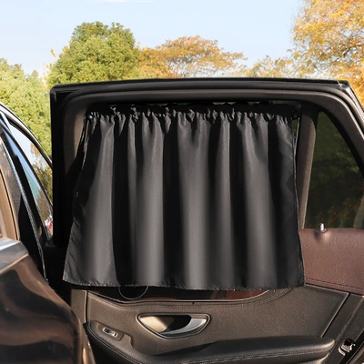 Car Sunshade Side Curtain Baby Car Sun Protection and Heat Insulation Sunshade Curtain Car Suction Cup Side Window Sunshade Privacy Curtain (Car curtains) - classic-black-upgraded-side-curtains