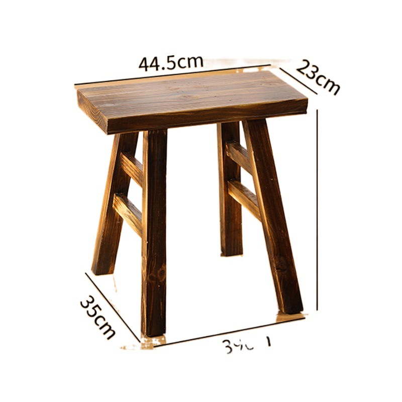 Taburete de madera taburete cuadrado doméstico taburete pequeño de madera maciza taburete duradero para que los estudiantes coman taburete de cuatro patas banco sólido económico simple image 5