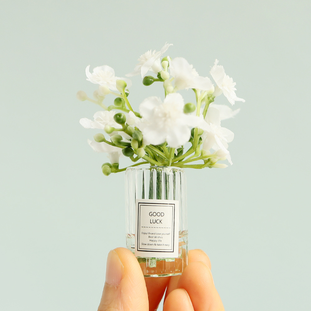 [Actualización] 6 puntos 8 OB11 bJD BLYTHE casa de muñecas mini miniatura modelo accesorios jarrón jazmín