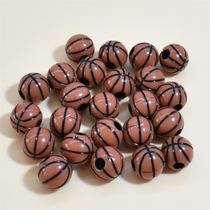 50 Pièces/Paquet Arylique Balle Basket-Ball Football Perles display picture 5