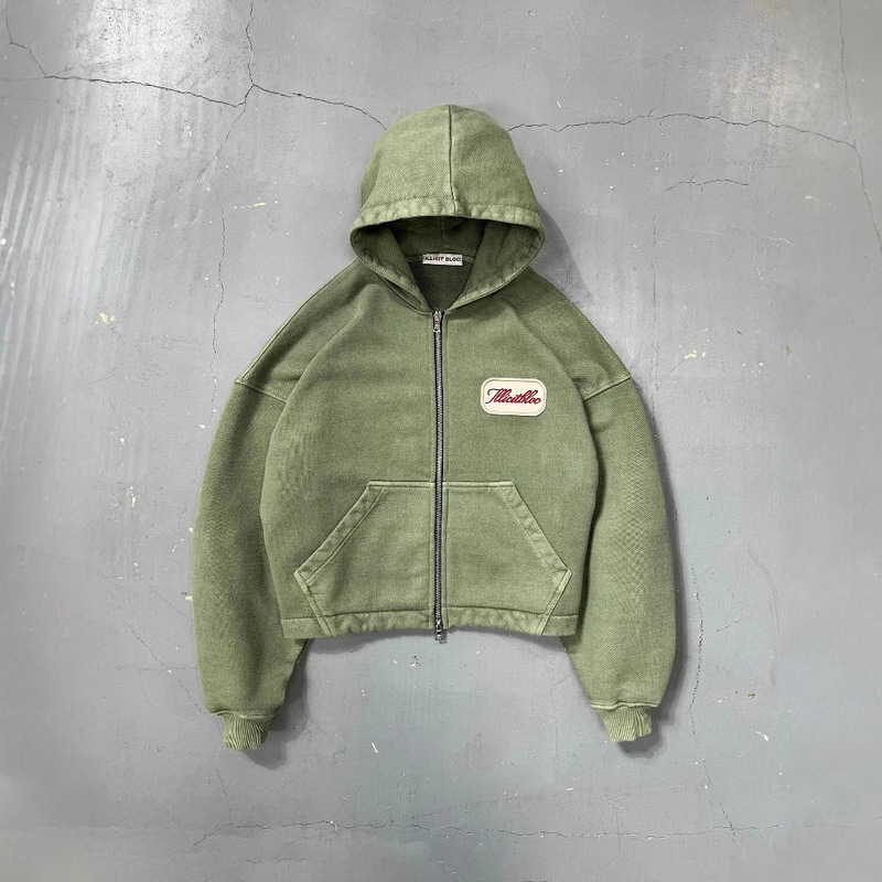 Fashion Trend New Letter-Print Zip-Up Hoodie for Men Y2K Hip-Hop Retro Harajuku Couple Sports Hoodie