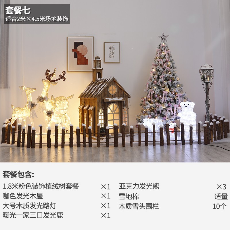 Navidad hotel centro comercial bar gran escena decoración Meichen luminoso Castillo Casa decoraciones de vacaciones