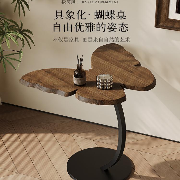 레트로 나비형 소파 사이드 테이블, 작은 티 테이블, 거실 코너 테이블, 모던하고 창의적인 심플 침실 침대 옆 테이블, 미니멀리스트 럭셔리