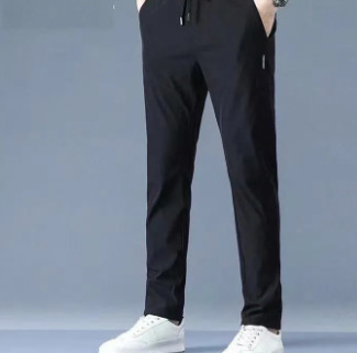 Thin men's ice silk straight trousers [3XL size 140-155 catties]