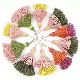 工厂直销手工DIY多色双层彩色麻绳流苏田园风麻绳吊苏家纺饰挂件