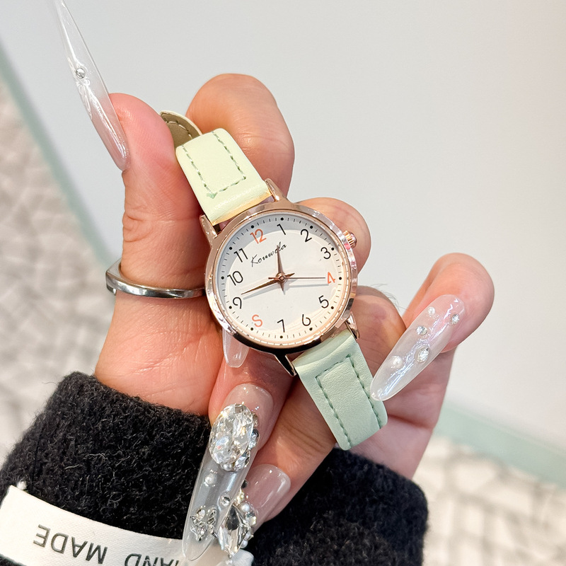 Exam Watch for Female Middle School Students, Pointer Type, Silent, Simple, Fashionable, Thin Strap, Small Dial, Mori Girl Style, Retro Style Exam Watch for Female Middle School Students, Pointer Type, Silent, Simple, Fashionable, Thin Strap, Small Dial, Mori Girl Style, Retro Style