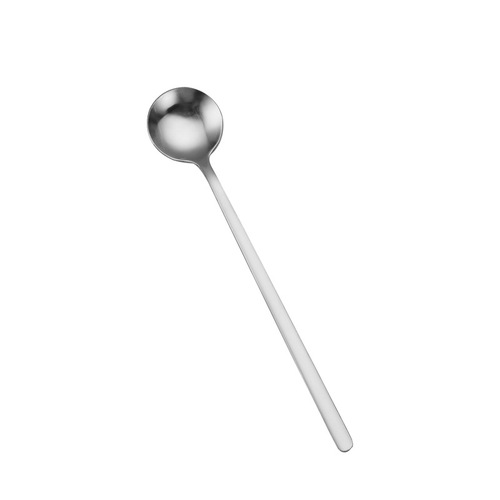 Stainless steel small round spoon household long handle coffee stirring spoon dessert spoon high appearance golden ice spoon honey spoon wholesale