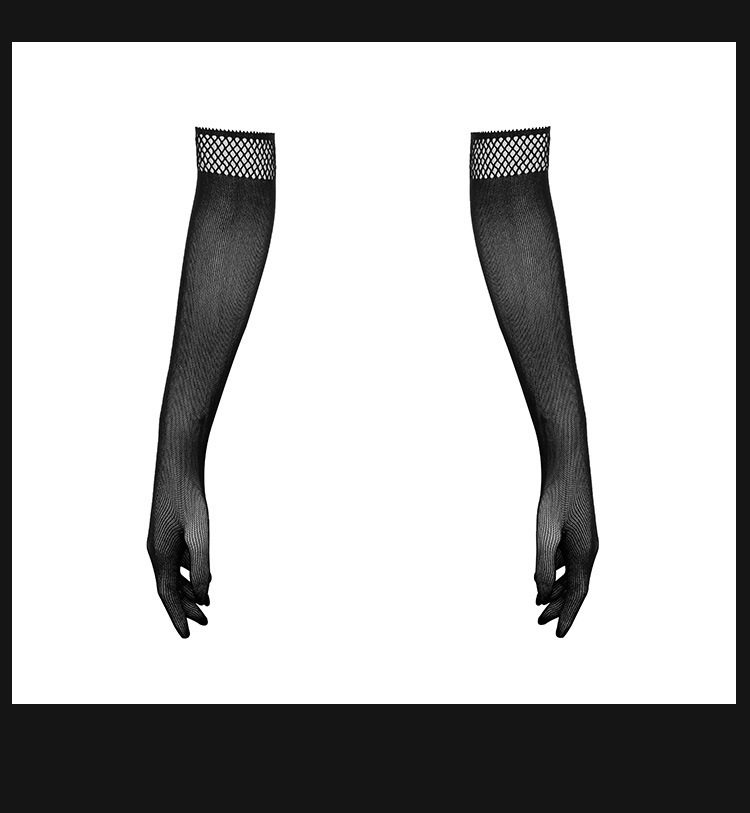Feimu Maid Mesh Lingerie Set with Apron and Gloves, Sheer Open-Chest Costume — detail image 26