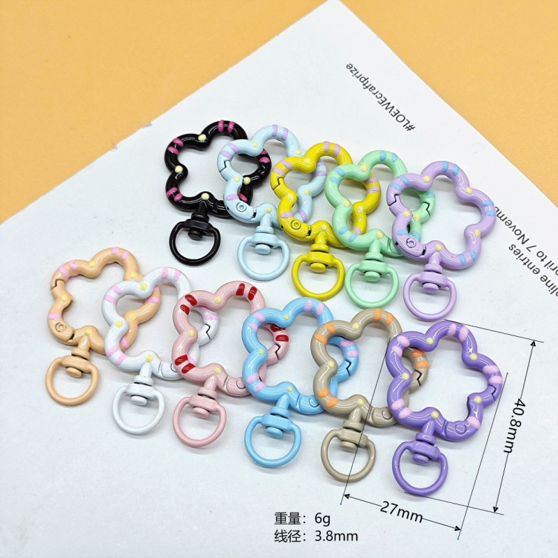 スプリングリングキャンディーカラースプリングバックルアクセサリーカラフルな愛ペイントブックリングカードリングキーホルダーオープン diy ジュエリー|undefined
