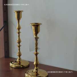 法式金属铁艺复古摆件黑色烛台圣诞万圣节装饰婚庆道具蜡烛架