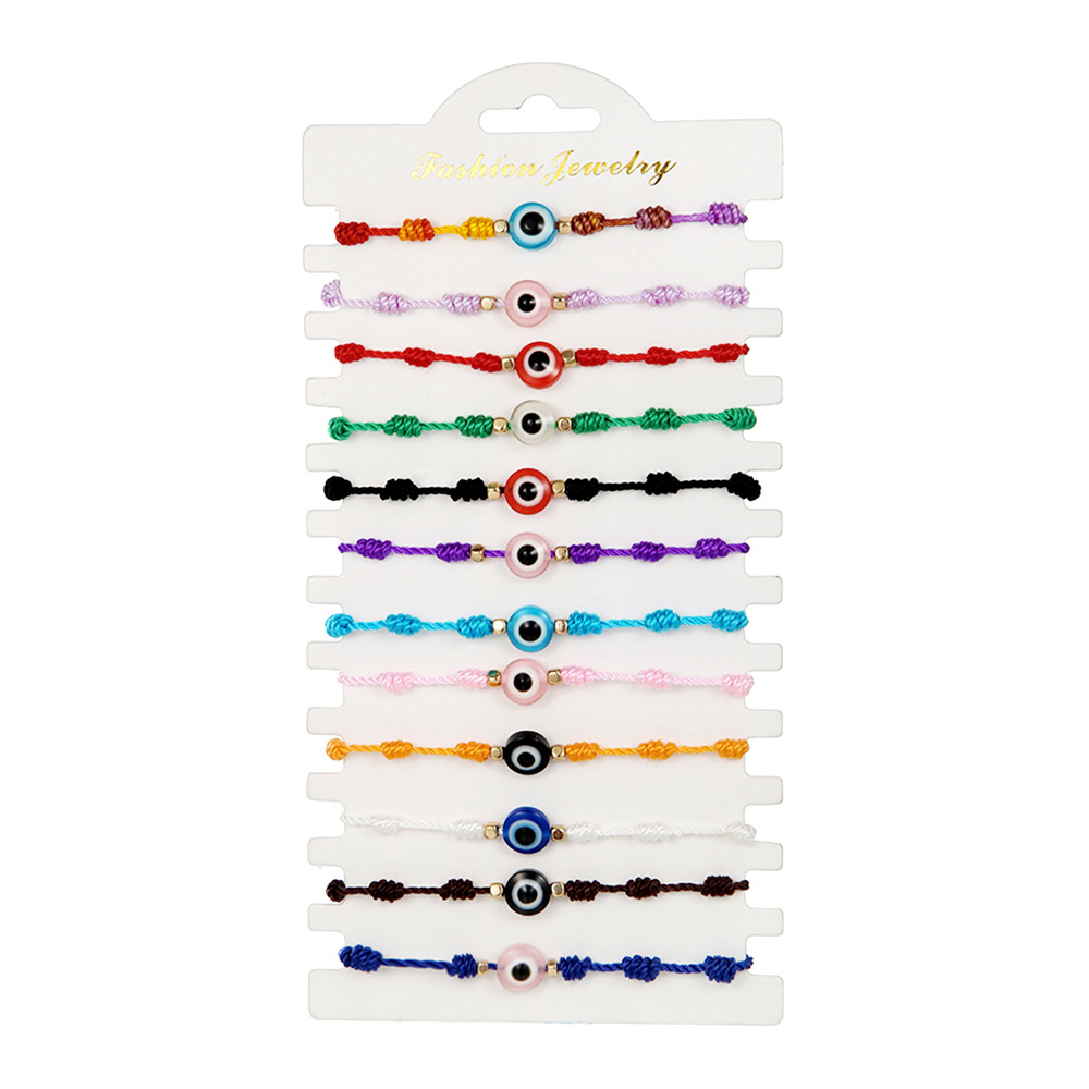 Fashion Devilu0027S Eye Beaded rope Womenu0027S Bracelets 12 Pieces