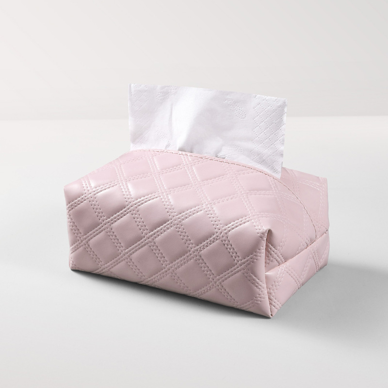 Caja de toallas de cuero tejida de lujo ligero casero de lujo de alto nivel montada en el automóvil sala de estar dormitorio paquete de toallas de comedor