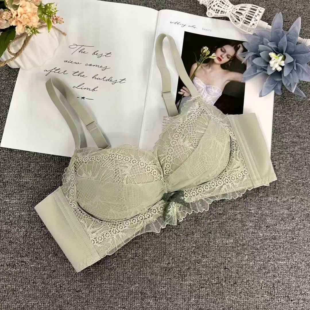 Nuevo sujetador de encaje de moda Jacquard transpirable ajustable confortable anti-caída reunido tres botones lotes de ropa interior image 4