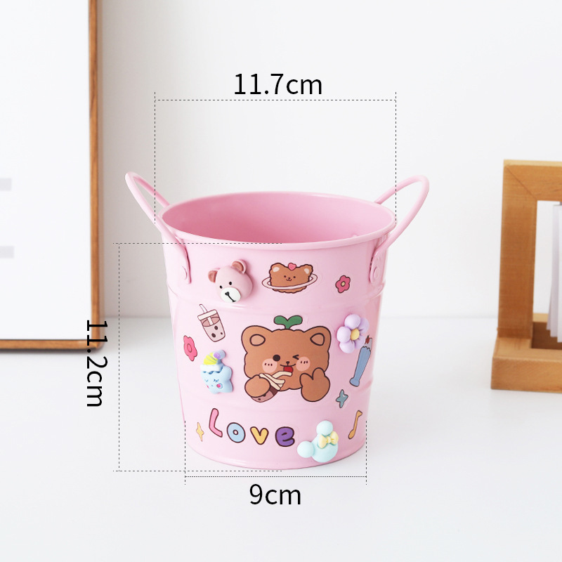 바이노럴 펜 핑크 + 곰 스티커 + 랜덤 스테레오 패치 4