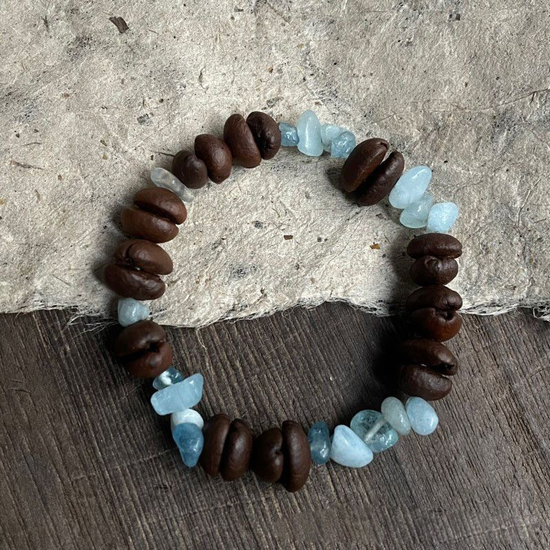 Haiyan Cheese New Chinese Coffee Bean Natural Gravel Handmade Beaded Bracelet Women's Niche All-match Bracelet Accessories Haiyan Cheese New Chinese Coffee Bean Natural Gravel Handmade Beaded Bracelet Women's Niche All-match Bracelet Accessories