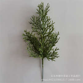 仿真植物 带铁线柏叶枝 圣诞树圣诞圈圣诞工艺品装饰PE松枝配件
