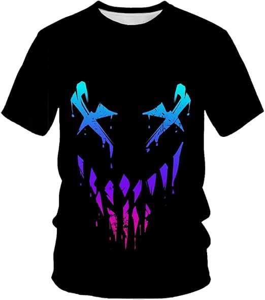 2024 moda 3D impresión digital spot hombres verano calle personalidad suelta manga corta transpirable cuello redondo camiseta