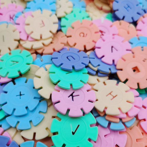 Macaron Color Snowflake Sticker Block Toy Light Color Children's Building Blocks Brain Development Toy Thick Wood Kindergarten