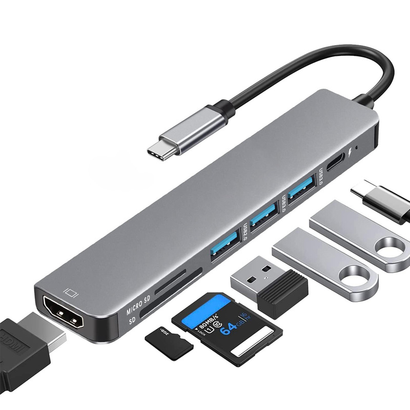 type-c 7-in -1 expansion dock ubs-c to hdmi usb SD/TF card reader for macboook pro
