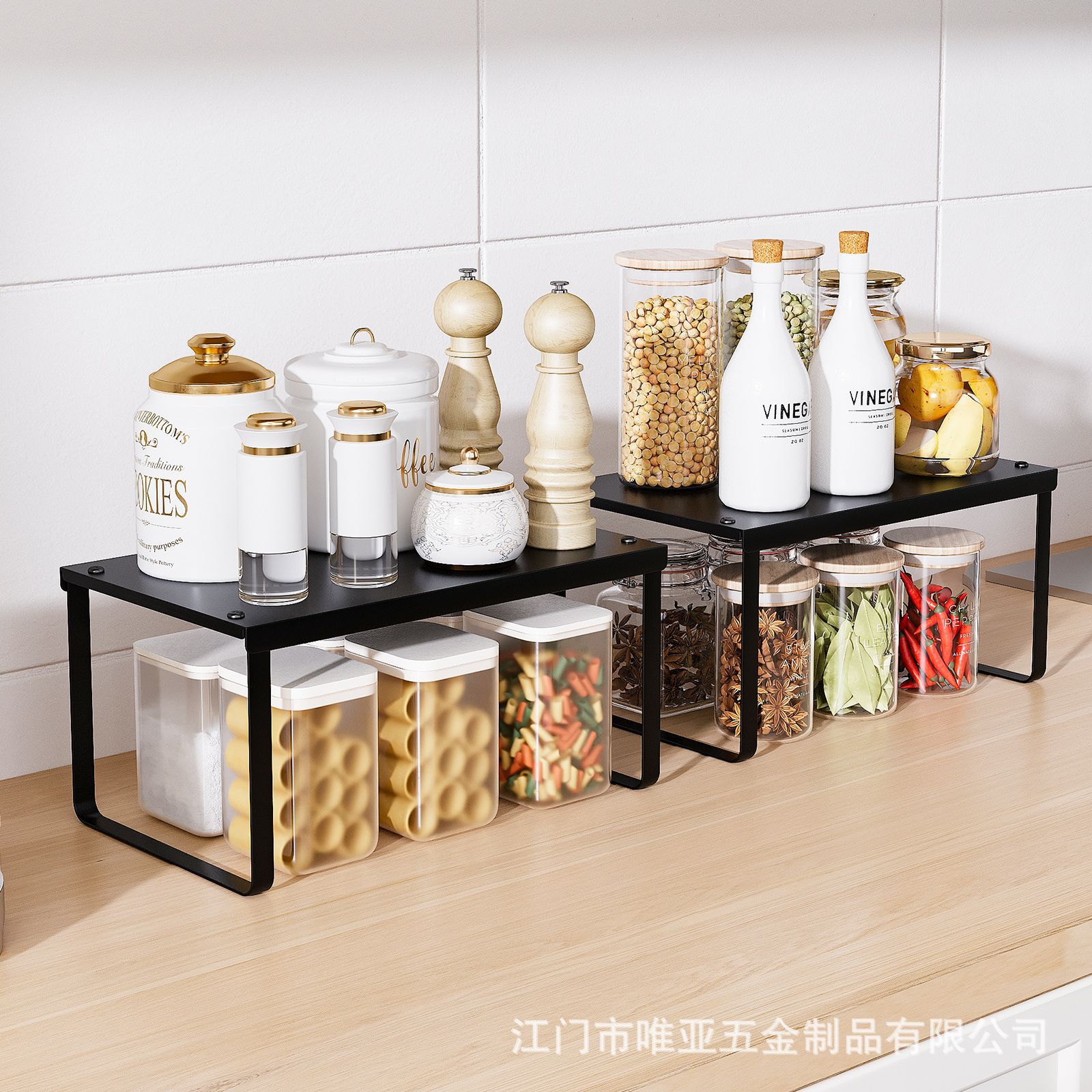 Amazon estante de cocina cubierta gabinete divisor estante pequeño gabinete almacenamiento de condimentos