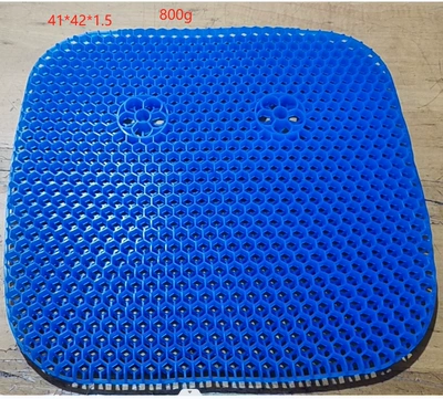 Ice Silk Gel Three-Piece Seat: Seat cushion, seat cover - honeycomb-gel-pad-blue-square-mat