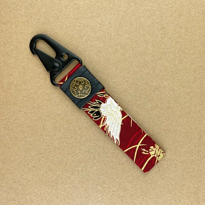 Car key bag, personalized decoration creative car products - eagle-mouth-keychain-flying-crane-red