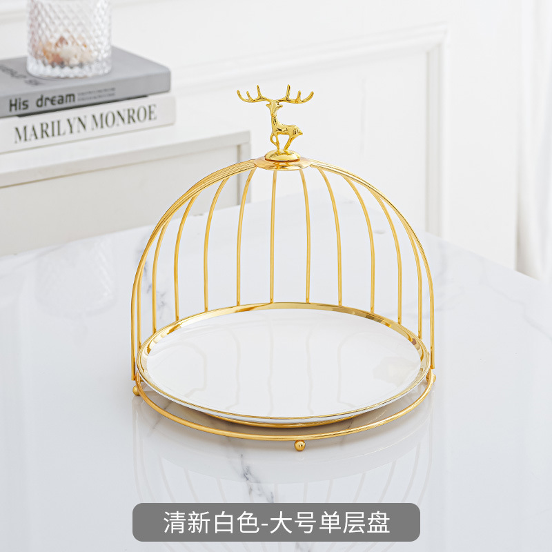 Estilo nórdico cerámica multi-capa plato de fruta sala de estar tarde té postre mesa de postre bandeja de la torta de lujo ligero soporte de exhibición