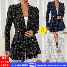 2025春夏亚马逊eBay速卖通独立站欧美修身优雅小西装外套跨境西服