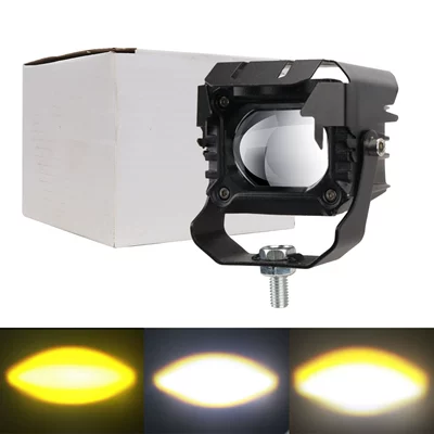 High-Brightness Motorcycle and Electric Vehicle Motorcycle headlights, headlights - white-and-yellow-single-pack-12w