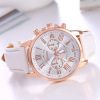 Fashionable belt, multicoloured golden swiss watch, quartz women's watch, pink gold, wholesale