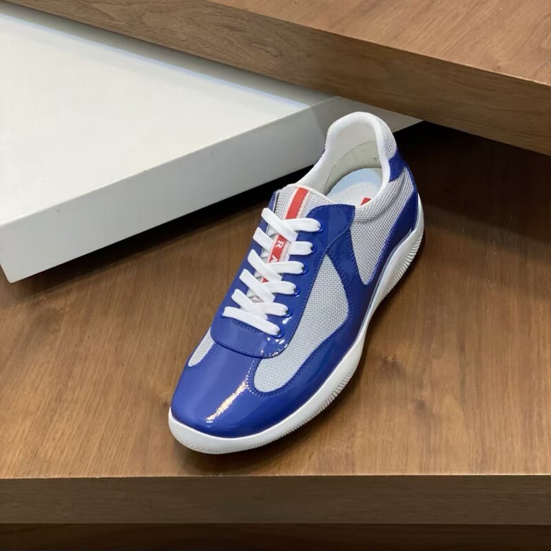 P Brand Sports Shoes for Cross-Border Trade, High-Quality Men's Shoes with Mesh and Patent Leather Combination, Casual Sneakers, Lightweight and Breathable for Everyday Use