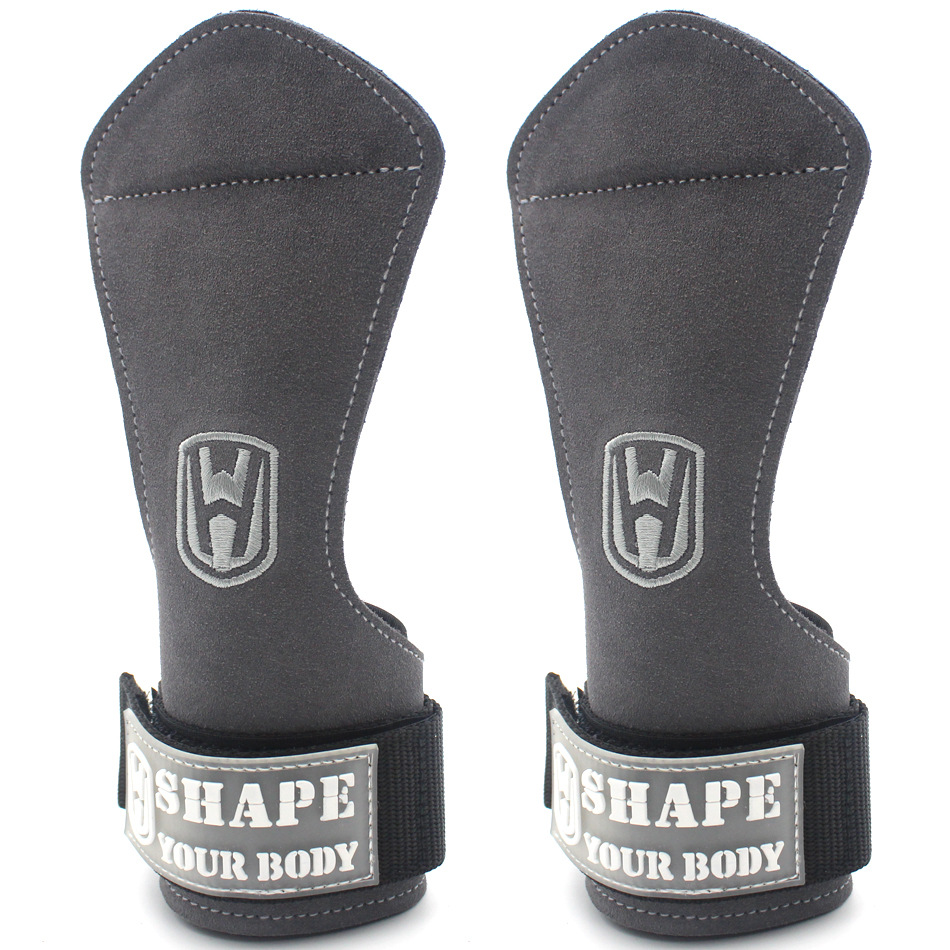 Cinturón de refuerzo de piel de vaca de peso duro, protector de palma, protector de muñeca, cinturón de agarre para hombres y mujeres, guantes de fitness, barra horizontal, pull up, protector de manos
