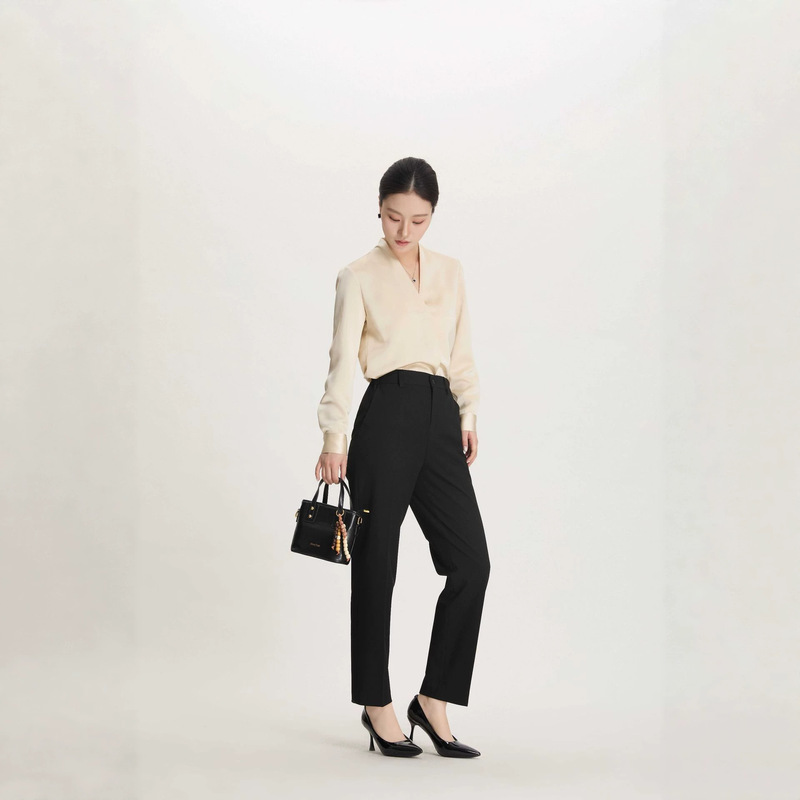 Factory Direct Supply of Black High-Elastic Cropped Slim-Fit Trousers for Women, Suitable for Daily Commuting, Pairing with Shirts and Suits, Simple and Comfortable Factory Direct Supply of Black High-Elastic Cropped Slim-Fit Trousers for Women, Suitable for Daily Commuting, Pairing with Shirts and Suits, Simple and Comfortable