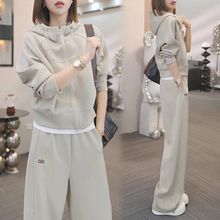 春秋季纯色气质高级感卫衣套装女洋气秋款日常显瘦宽松两件套潮流