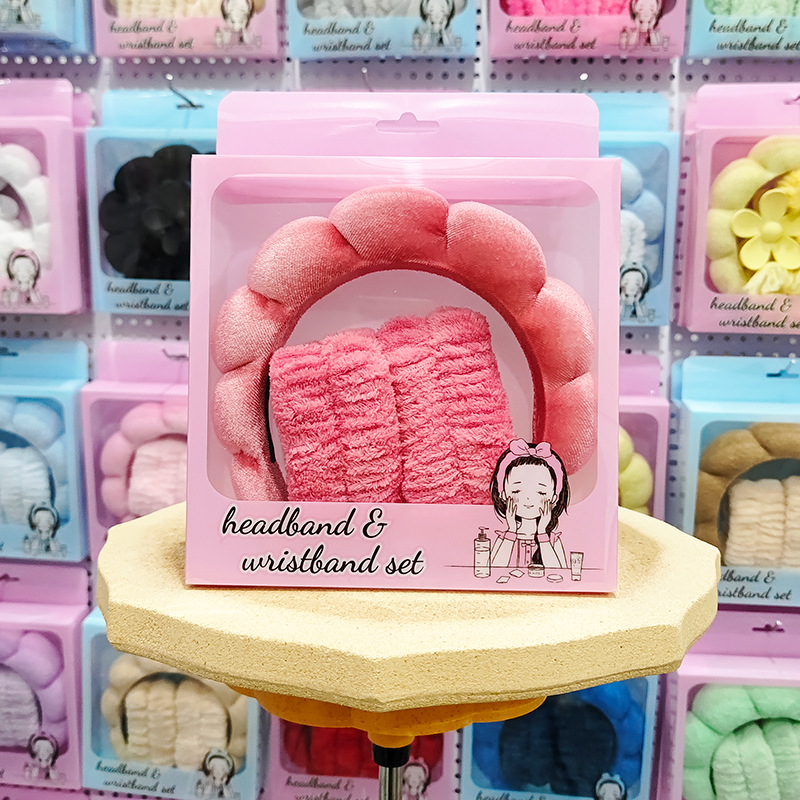 Nueva esponja de lavado de cara de Amazon, diadema de nubes, maquillaje de belleza, diadema de todo fósforo, diadema, horquilla, juego de caja de regalo