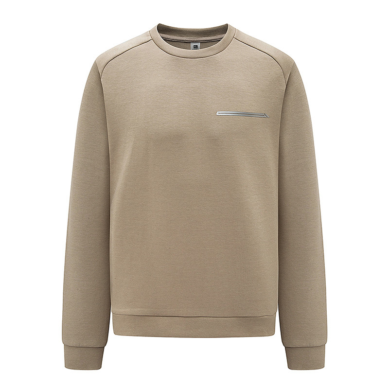 Men's Crewneck Wear Fall/Winter New Heavy 360g Cotton Fashion Brand Simple Light Luxury Long Sleeve Jacket Men's Hair