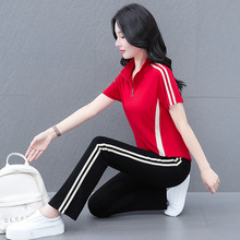 广场舞冰丝立领跳舞运动套装女夏新款时尚气质宽松休闲时尚两件套