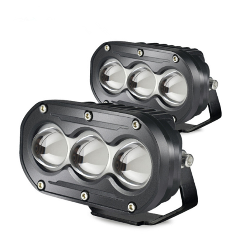 U18 Motorcycle Spotlight 60W Brillante Lámpara de niebla de dos colores Lámpara de disparo láser flash Lighthouse LED Spotlight Modified