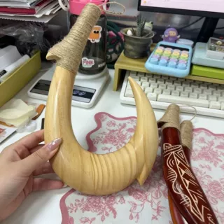 民族部落风格毛利鱼钩仿骨木质工艺品造型装饰居家挂饰可零售批发