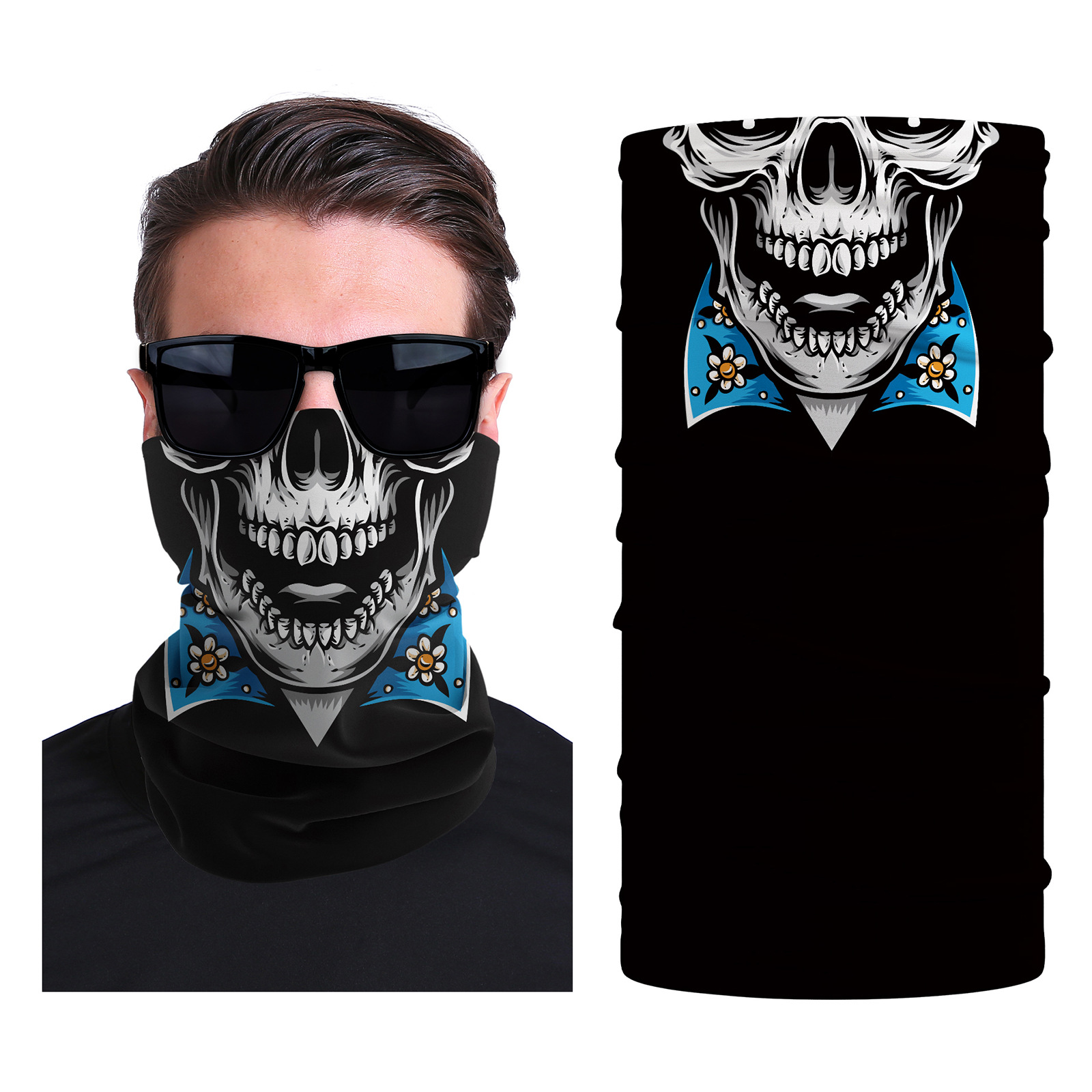 Xun hui transfronterizo media cara cráneo bufanda mágica sombrilla de viaje al aire libre máscara de equitación cuello de protección uv