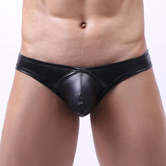 2022 New Men's Leather-Look Triangle Nipple-Lift Low-Waist Sexy Butt-Nucleus Underwear