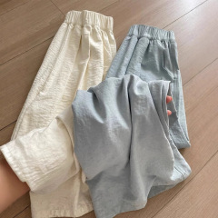 ディザトーン品質の白いクリームの山本ズボンの女性2025夏のハイウエストはやせています。