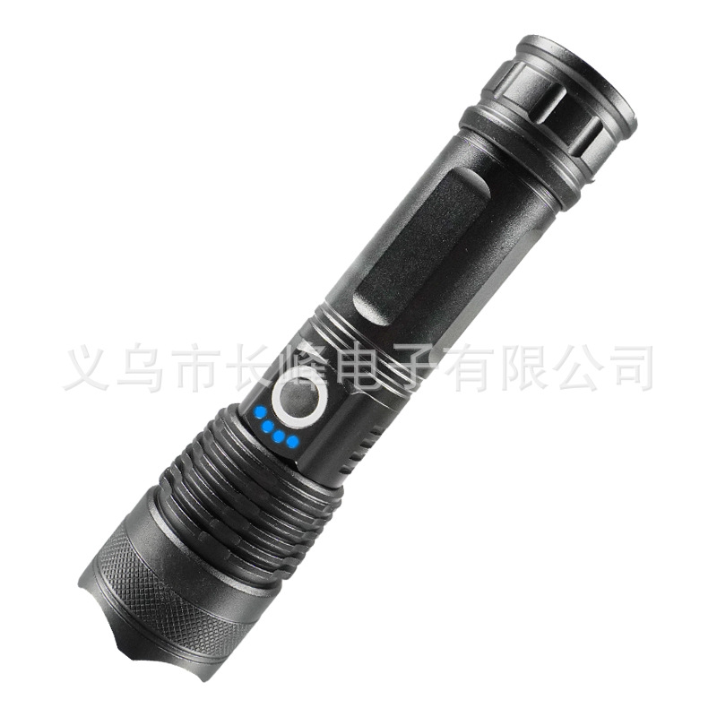 Linterna de luz fuerte transfronteriza P90, linterna recargable con zoom telescópico de aleación de aluminio, iluminación de largo alcance al aire libre, luz de pesca nocturna image 6